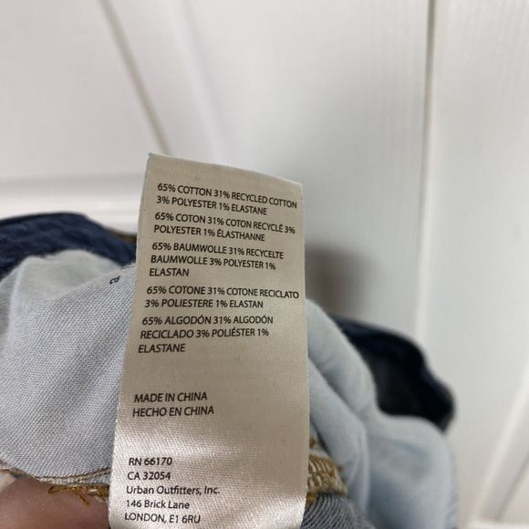 Pilcro Anthropologie 31 Jeans Wide Leg High Rise Blue Denim Dark Crop Cropped - Picture 5 of 5